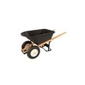 Bon Tool Barrow, Poly 5 3/4 Cubic Feet Tray, Double Flatfree Tire Wood Handle 28-705